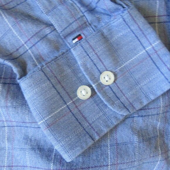 Tommy Hilfiger Shirt Men's Size 17 XL Blue Collared Long Sleeve Casual Button Up - Picture 4 of 9